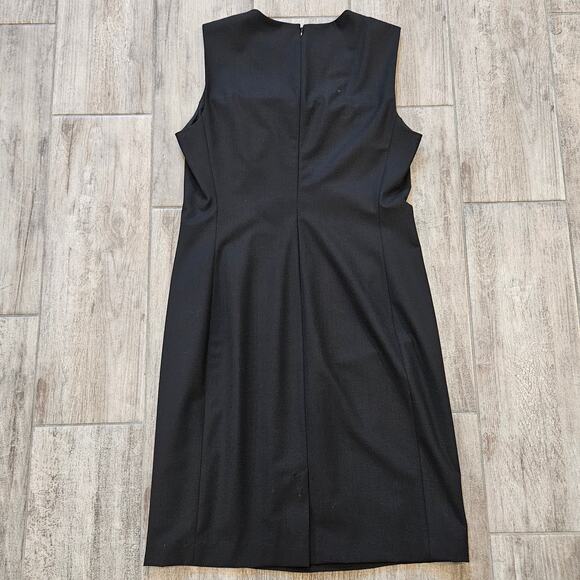 Theory Easy Mini Shift Dress Women’s Size 10 Black Wool Blend Sleeveless Career - Picture 7 of 11